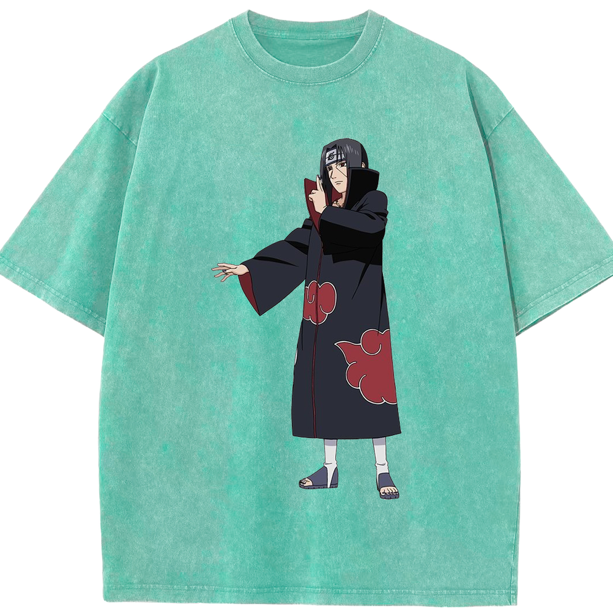 （画像用） NARUTO -ナルト- うちは イタチ Uchiha Itachi 綿100% ヴィンテージ風 半袖Tシャツ（フロントプリント）